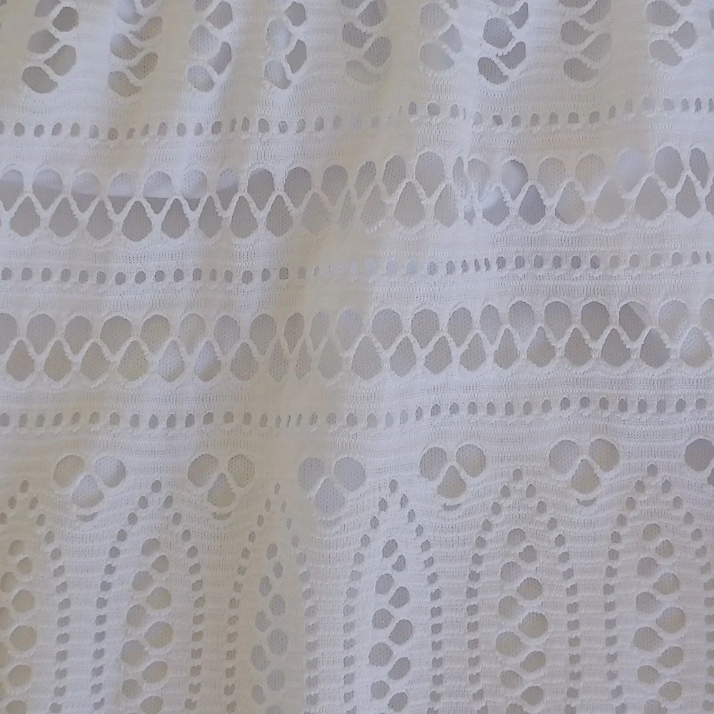 Cache White Crochet Lace Maxi Skirt Elastic Waist Boho Summer Festival Womens M